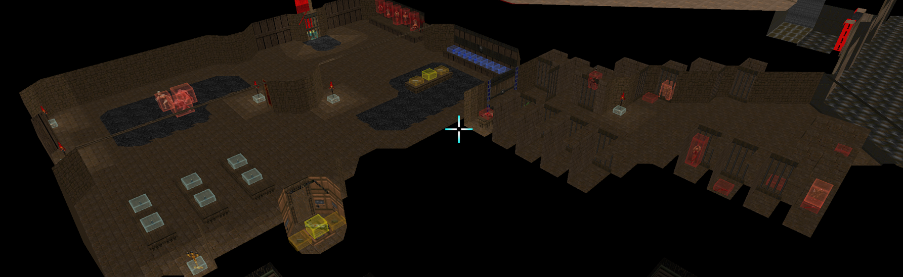 Editor view of the dungeon area